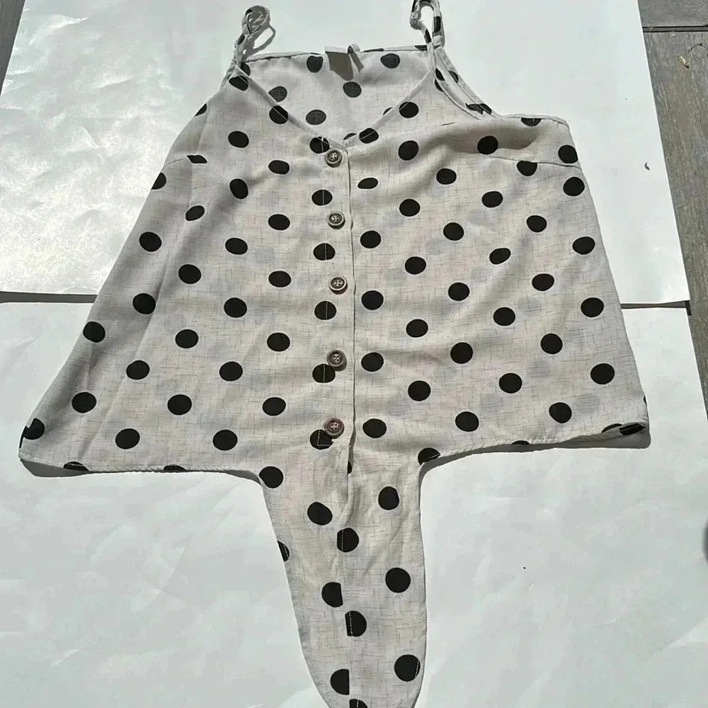 Paper crane polka dot bottom tie tank size large